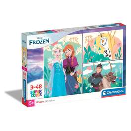 Puzzle 3 x 48 piese Clementoni Frozen 25284 | Hippoland