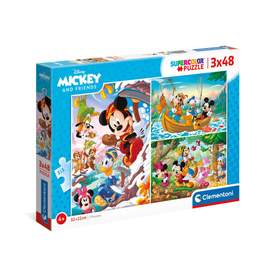 Puzzle 3 x 48 piese Clementoni Mickey and Friends 25266 | Hippoland