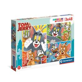 Puzzle 3 x 48 piese Clementoni Tom si Jerry 25265 | Hippoland