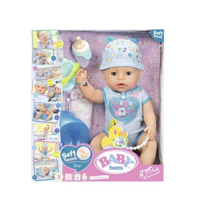 Papusa bebelus Zapf Baby Born baiat interactiv cu corp moale
