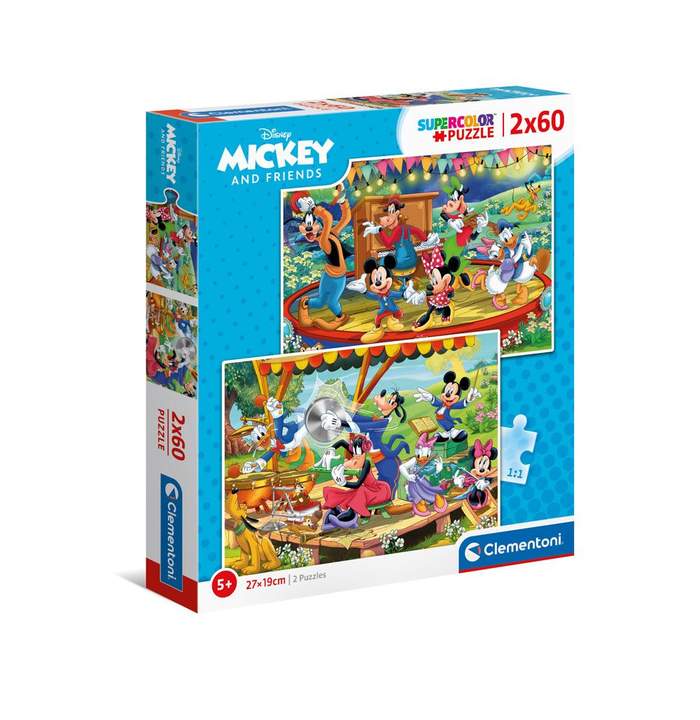 Puzzle 2 x 60 piese Clementoni Mickey and Friends 21620 | Hippoland