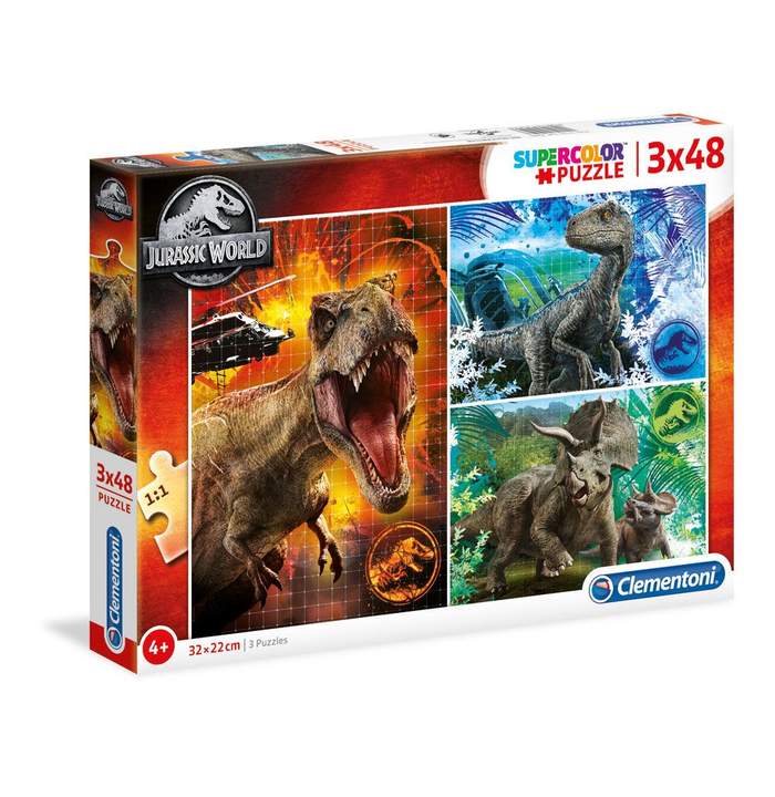 Puzzle 3 x 48 piese Clementoni Jurasic World | Hippoland
