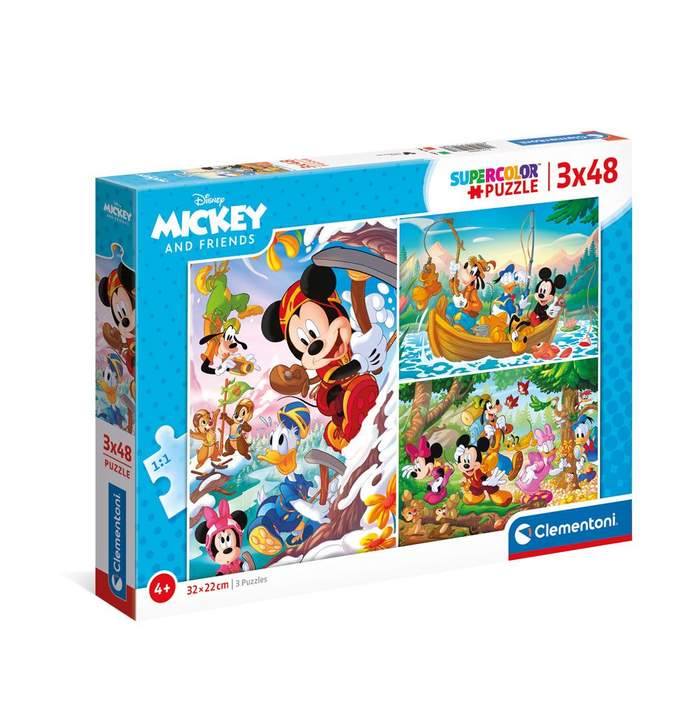 Puzzle 3 x 48 piese Clementoni Mickey and Friends 25266 | Hippoland