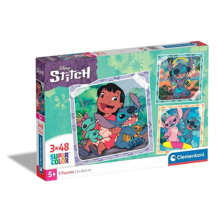 Puzzle 3 x 48 piese Clementoni Stitch 25321 | Hippoland