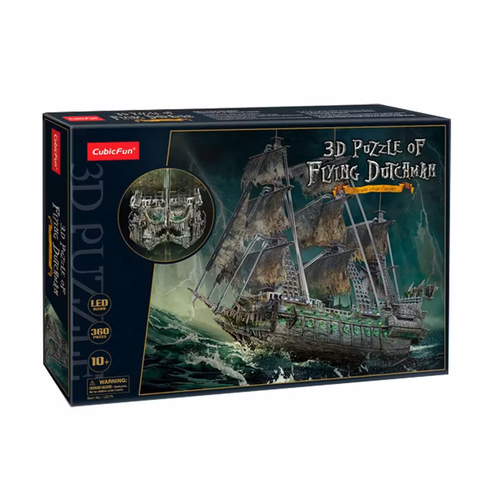 Puzzle 3D cu LED Cubic Fun Corabia Olandezul Zburator 360 piese