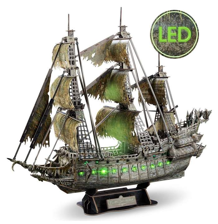 Puzzle 3D cu LED Cubic Fun Corabia Olandezul Zburator 360 piese